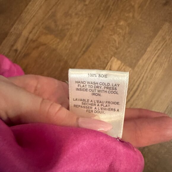 Graham & Spencer 100% Silk Ombre Pink & White Dip Dye Dress Medium - Picture 11 of 11